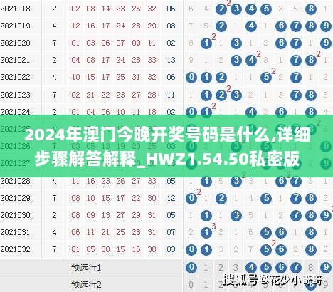 2024年澳门今晚开奖号码是什么,详细步骤解答解释_HWZ1.54.50私密版