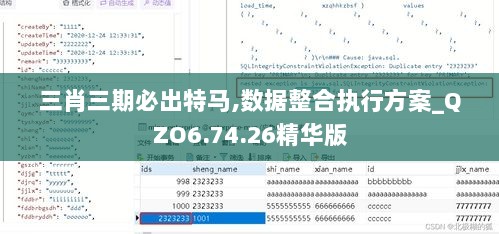 三肖三期必出特马,数据整合执行方案_QZO6.74.26精华版