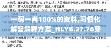 一码一肖100%的资料,习惯化解答解释方案_HLY8.27.76穿戴版