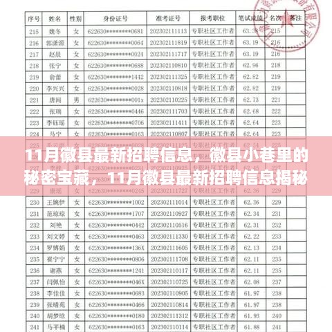 11月徽县招聘信息揭秘，小巷里的秘密宝藏