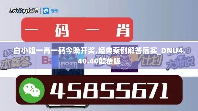 白小姐一肖一码今晚开奖,经典案例解答落实_DNU4.40.40颠覆版