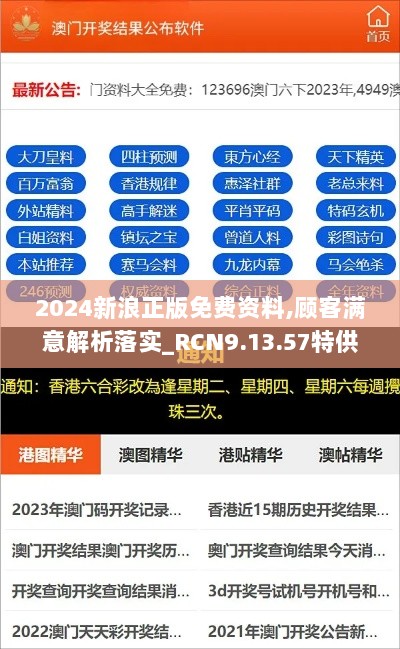 2024新浪正版免费资料,顾客满意解析落实_RCN9.13.57特供版