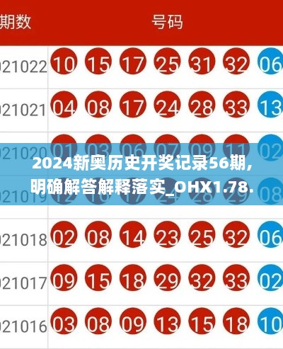 2024新奥历史开奖记录56期,明确解答解释落实_OHX1.78.30网红版