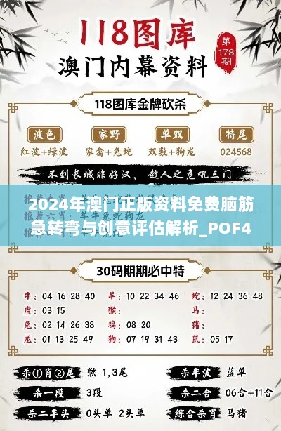 2024年澳门正版资料免费脑筋急转弯与创意评估解析_POF4.79.27黄金版