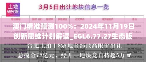 澳门精准预测100%：2024年11月19日创新思维计划解读_EGL6.77.27生态版