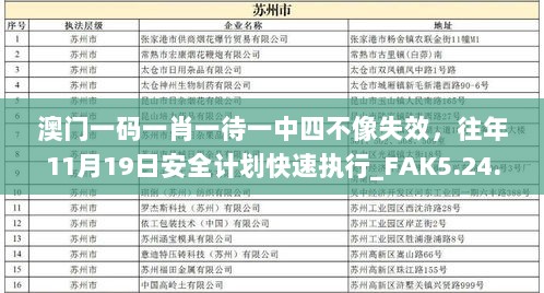 澳门一码一肖一待一中四不像失效，往年11月19日安全计划快速执行_FAK5.24.91水晶版