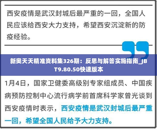 新奥天天精准资料集326期：反思与解答实施指南_JBT9.80.50快速版本