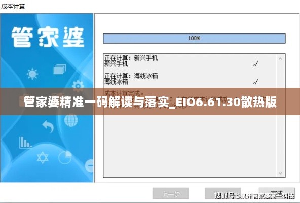 管家婆精准一码解读与落实_EIO6.61.30散热版