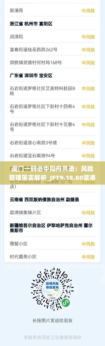 澳门一码必中同舟共进：风险管理落实解析_JFT9.18.80紧凑版