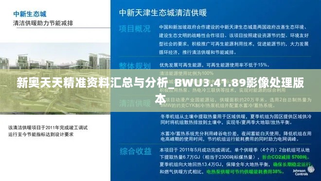 新奥天天精准资料汇总与分析_BWU3.41.89影像处理版本