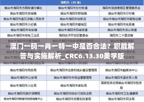 澳门一码一肖一特一中是否合法？职能解答与实施解析_CRC6.13.30美学版