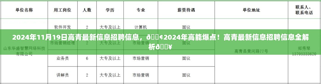 高青2024年11月最新招聘信息全解析，高能爆点信息汇总