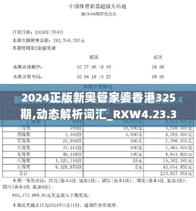 2024正版新奥管家婆香港325期,动态解析词汇_RXW4.23.36电商版