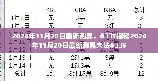 2024年11月20日最新测黑大法揭秘