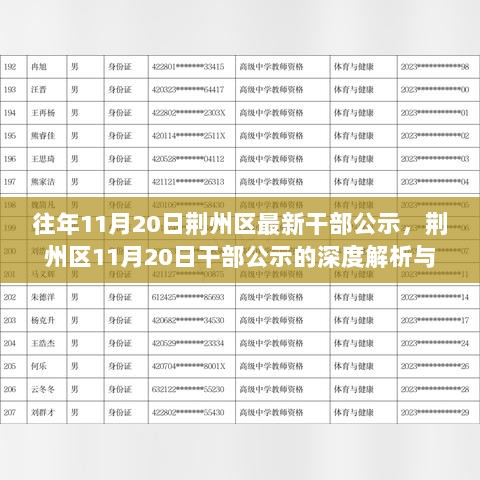 荆州区11月20日干部公示深度解析与未来展望