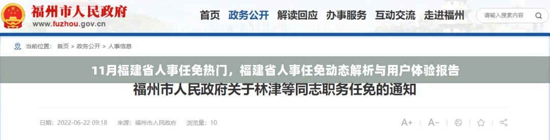 福建省人事任免动态解析与用户体验报告，11月热门人事变动