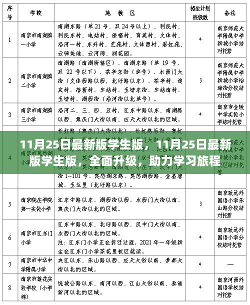 11月25日全面升级版学生版，助力学习旅程，全新体验升级