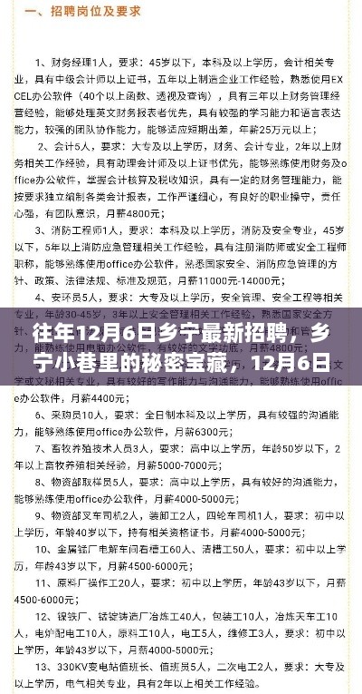 乡宁小巷里的秘密宝藏，12月6日最新招聘启事