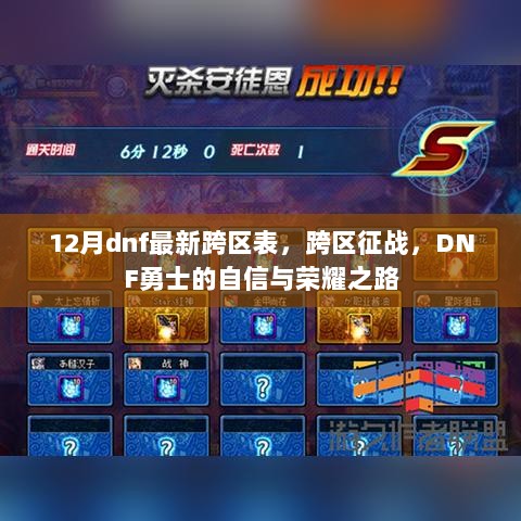 DNF 12月最新跨区表，勇士的荣耀征战之路