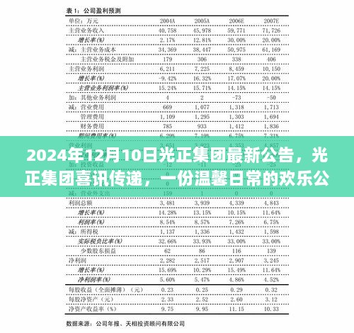 光正集团喜讯传递，温馨日常的欢乐公告之旅（最新公告）