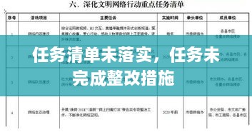 任务清单未落实，任务未完成整改措施 