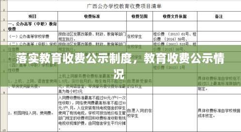 落实教育收费公示制度，教育收费公示情况 