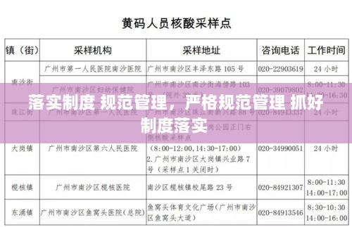 落实制度 规范管理，严格规范管理 抓好制度落实 