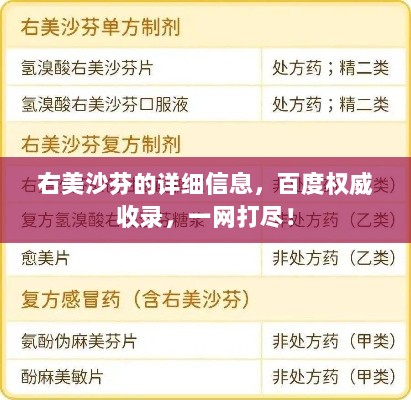 右美沙芬的详细信息，百度权威收录，一网打尽！