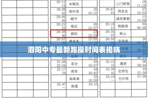 泗阳中专最新跑操时间表揭晓