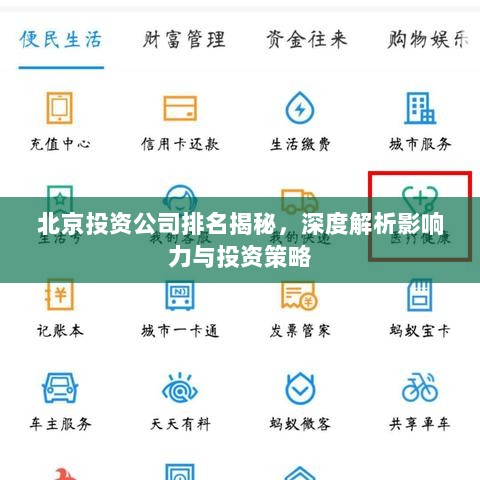 北京投资公司排名揭秘，深度解析影响力与投资策略