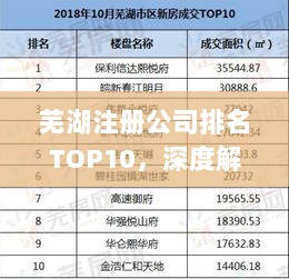 芜湖注册公司排名TOP10，深度解析市场领军企业