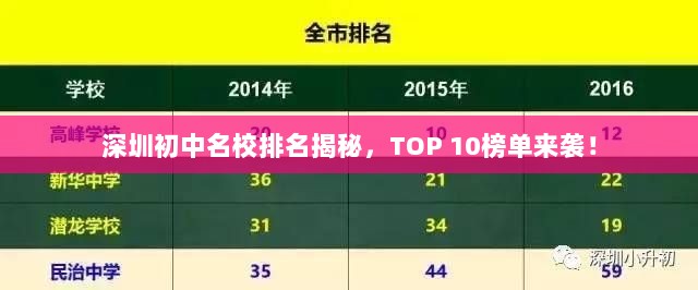 深圳初中名校排名揭秘，TOP 10榜单来袭！