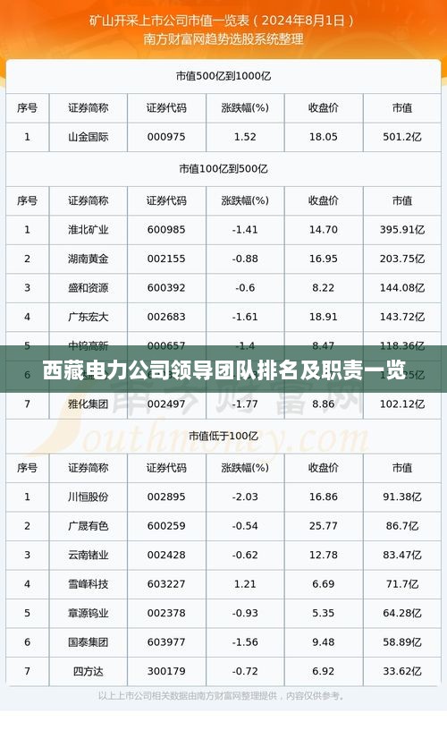 西藏电力公司领导团队排名及职责一览